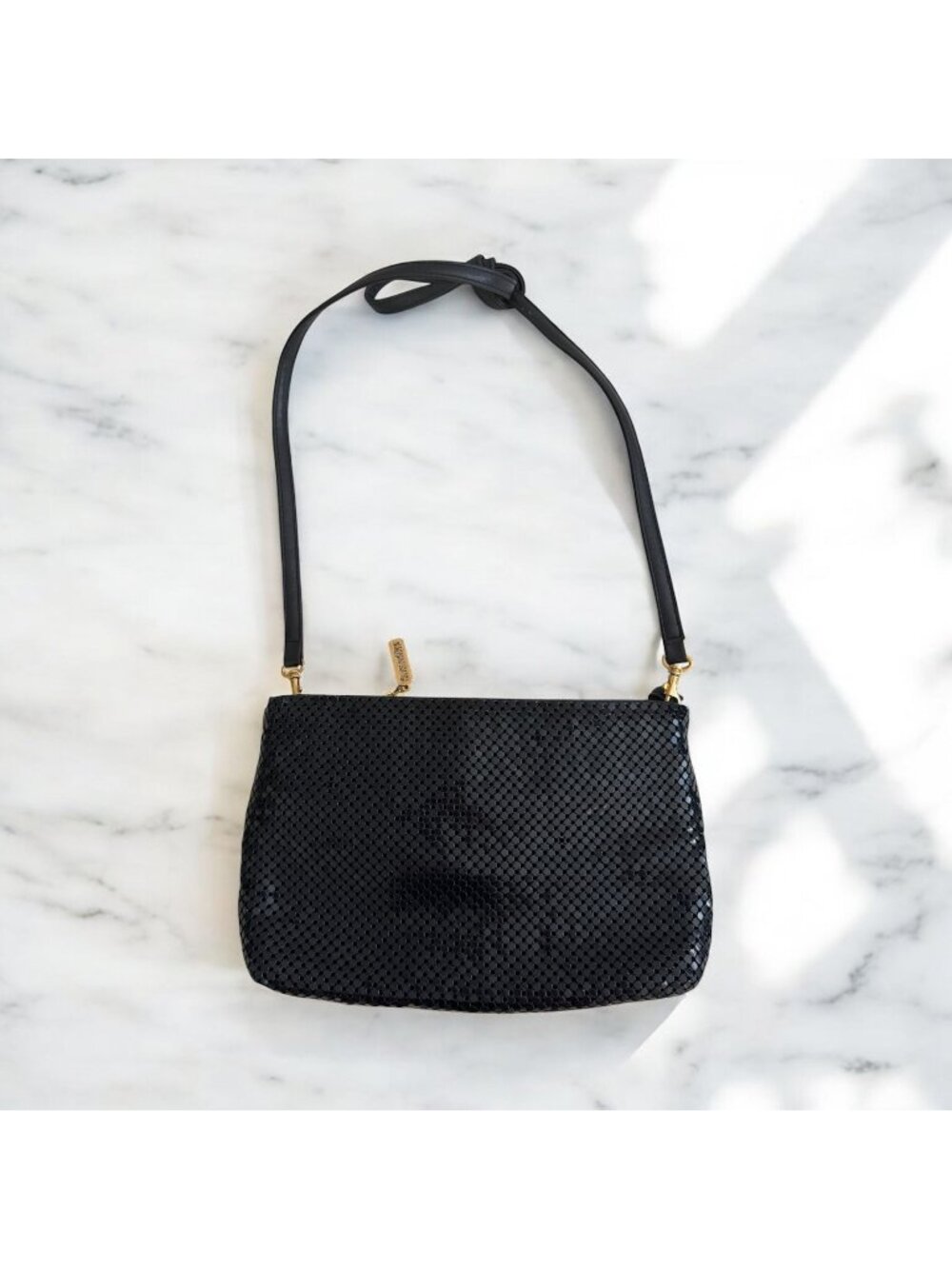 WHITING & DAVIS Vintage Navy Blue Mesh Cocktail Bag